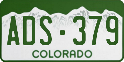 CO license plate ADS379
