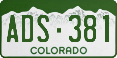 CO license plate ADS381