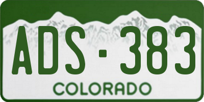 CO license plate ADS383