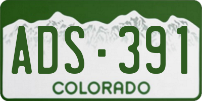 CO license plate ADS391