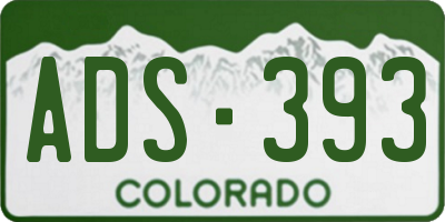 CO license plate ADS393