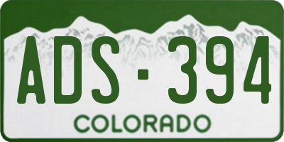 CO license plate ADS394