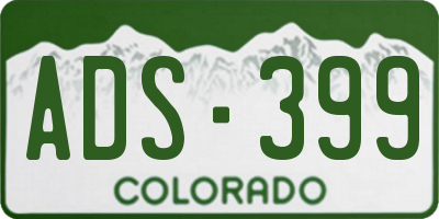 CO license plate ADS399
