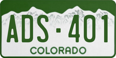 CO license plate ADS401