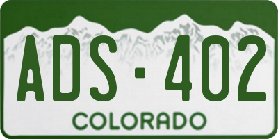 CO license plate ADS402