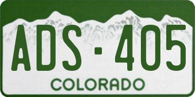 CO license plate ADS405