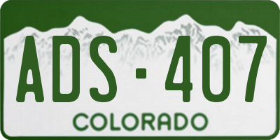 CO license plate ADS407