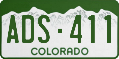 CO license plate ADS411