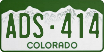 CO license plate ADS414