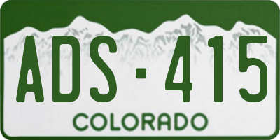 CO license plate ADS415