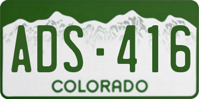 CO license plate ADS416