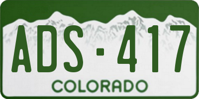 CO license plate ADS417
