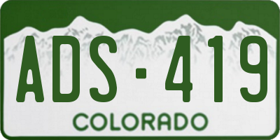 CO license plate ADS419