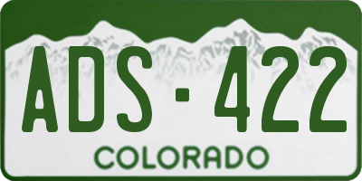 CO license plate ADS422