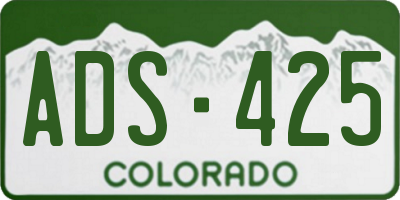 CO license plate ADS425