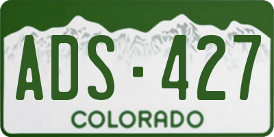 CO license plate ADS427