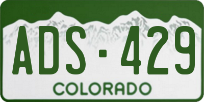 CO license plate ADS429