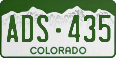 CO license plate ADS435