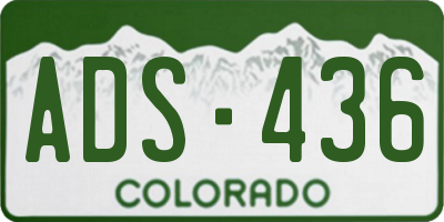 CO license plate ADS436