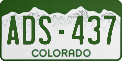 CO license plate ADS437