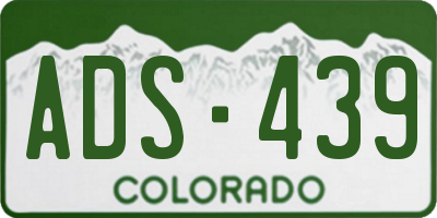 CO license plate ADS439