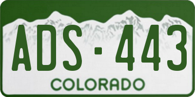 CO license plate ADS443