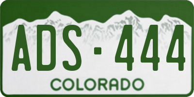 CO license plate ADS444