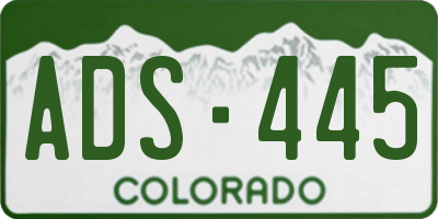 CO license plate ADS445