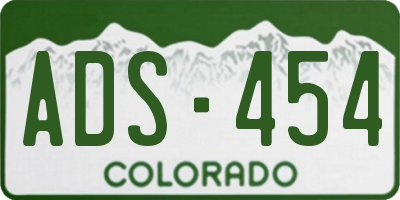 CO license plate ADS454