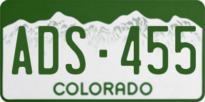 CO license plate ADS455