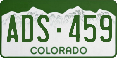 CO license plate ADS459