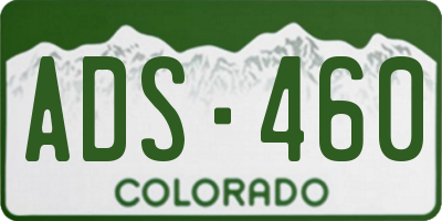 CO license plate ADS460