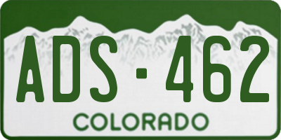 CO license plate ADS462
