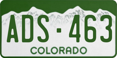 CO license plate ADS463