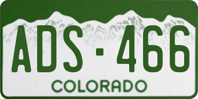 CO license plate ADS466