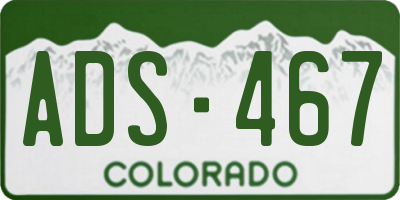 CO license plate ADS467