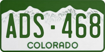 CO license plate ADS468