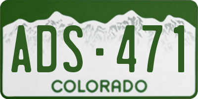 CO license plate ADS471