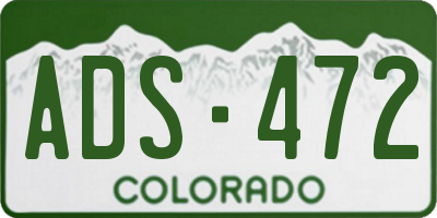 CO license plate ADS472