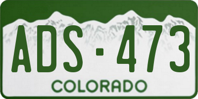 CO license plate ADS473