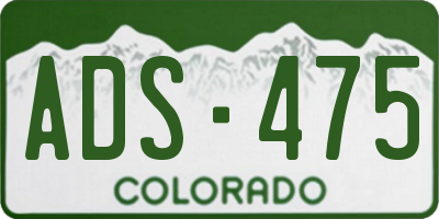 CO license plate ADS475