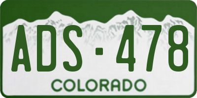 CO license plate ADS478
