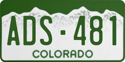 CO license plate ADS481