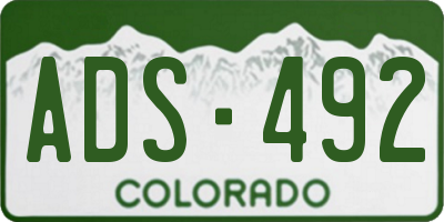 CO license plate ADS492