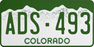 CO license plate ADS493