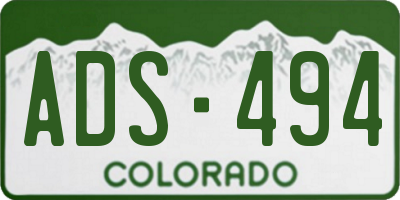 CO license plate ADS494