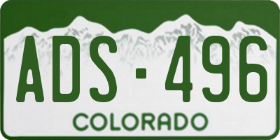CO license plate ADS496