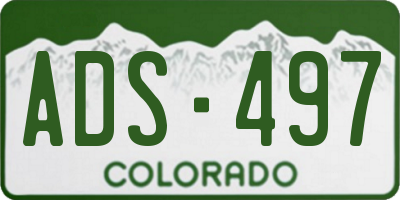 CO license plate ADS497