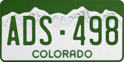 CO license plate ADS498