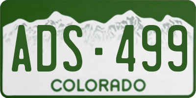 CO license plate ADS499